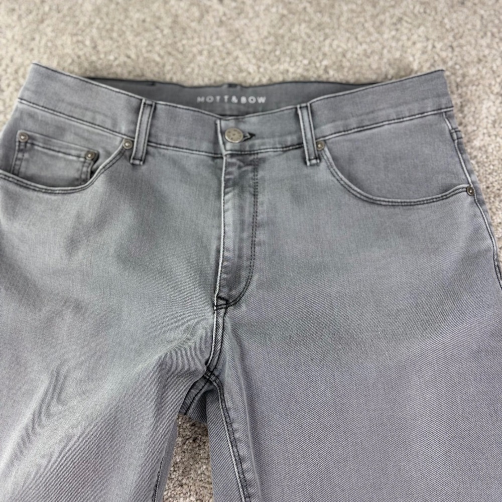 Mott & Bow Straight Stone Jeans Mens 34x30 Gray Stretch Denim Pants Versatile